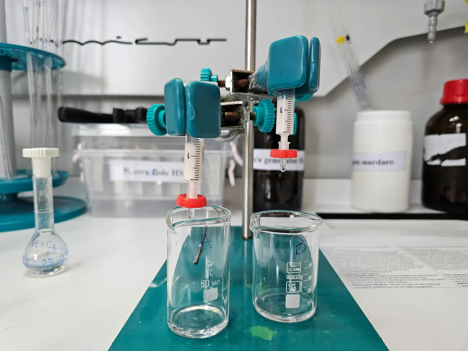 A laboratory analyzer being loaded with samples